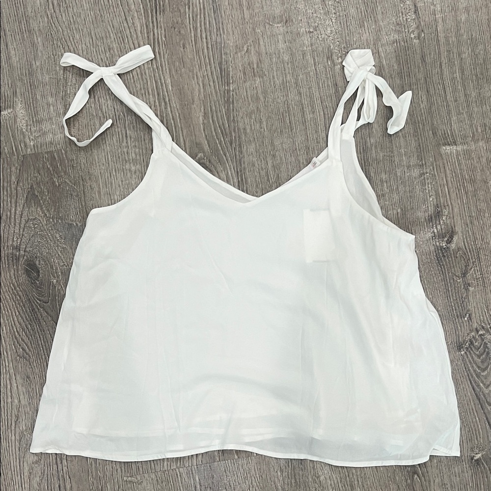 Lush White Tie-Shoulder V-Neck Camisole